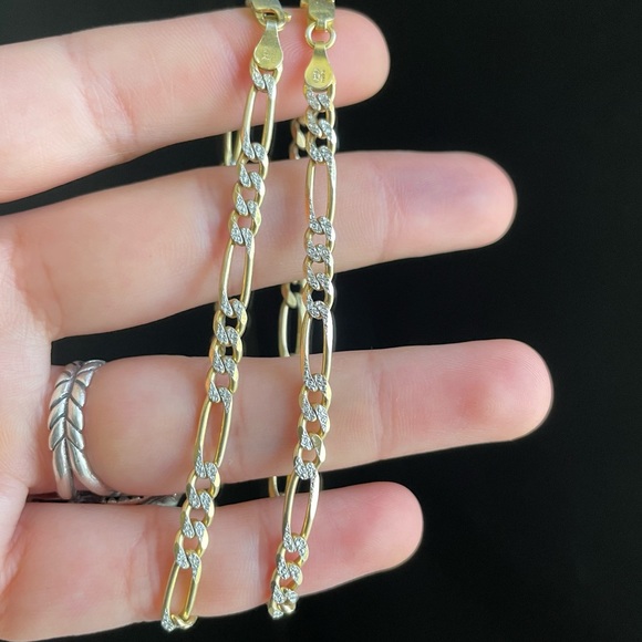 Vintage Milor Sterling silver & Gold Cuban Chainlink Bracelet Bundle Italy - Picture 14 of 14